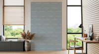Office Home wallpaper with cream wave shapes and soft blue coastal detail