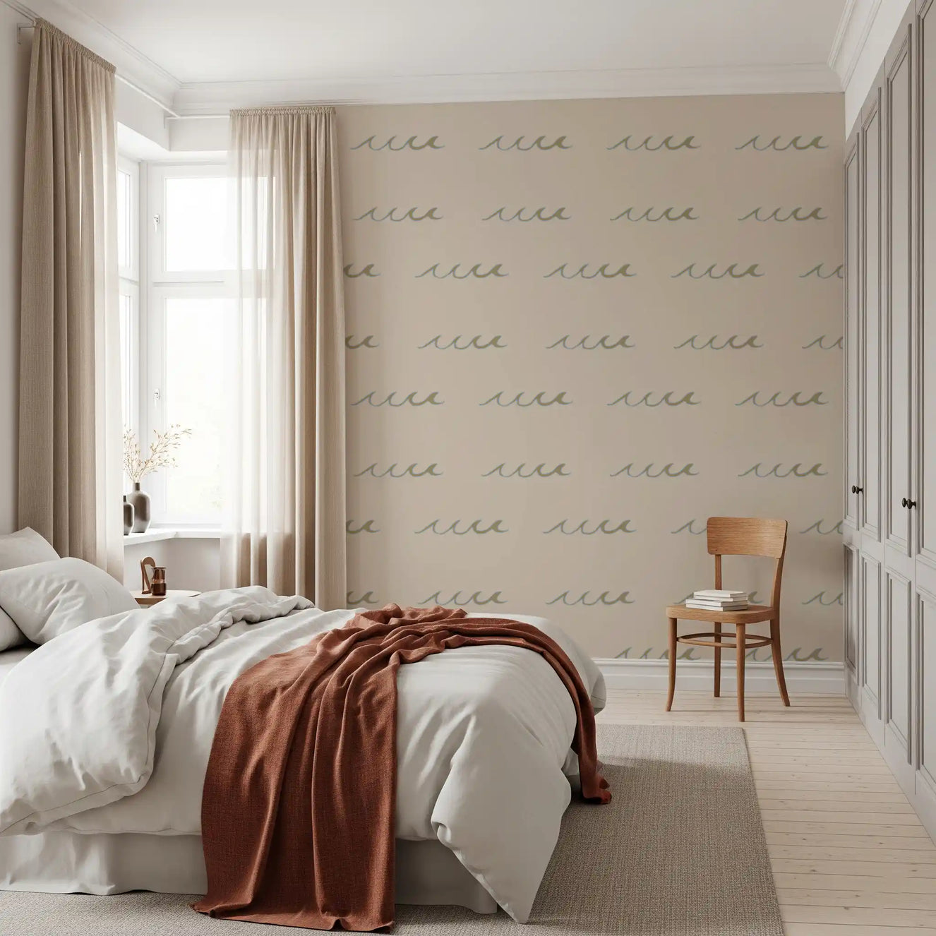 Sand Wave Wallpaper Boho Coastal Wallpaper⁠