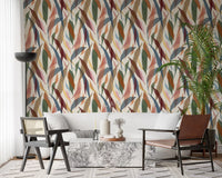 Hallway styled with Tropical Leaf Wallpaper and airy watercolor detail
