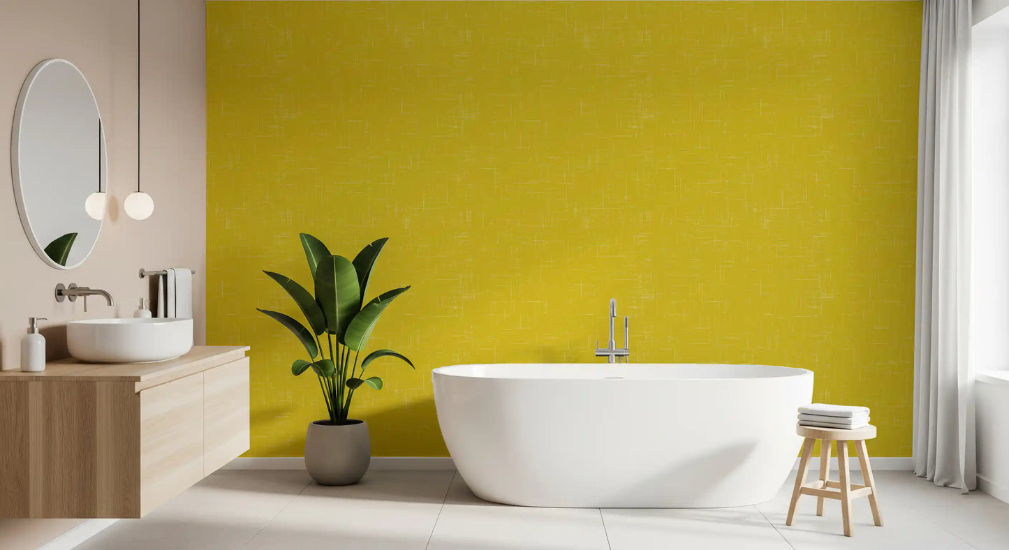 Mustard Linen Texture Wallpaper Mid Century Modern Wallpaper⁠