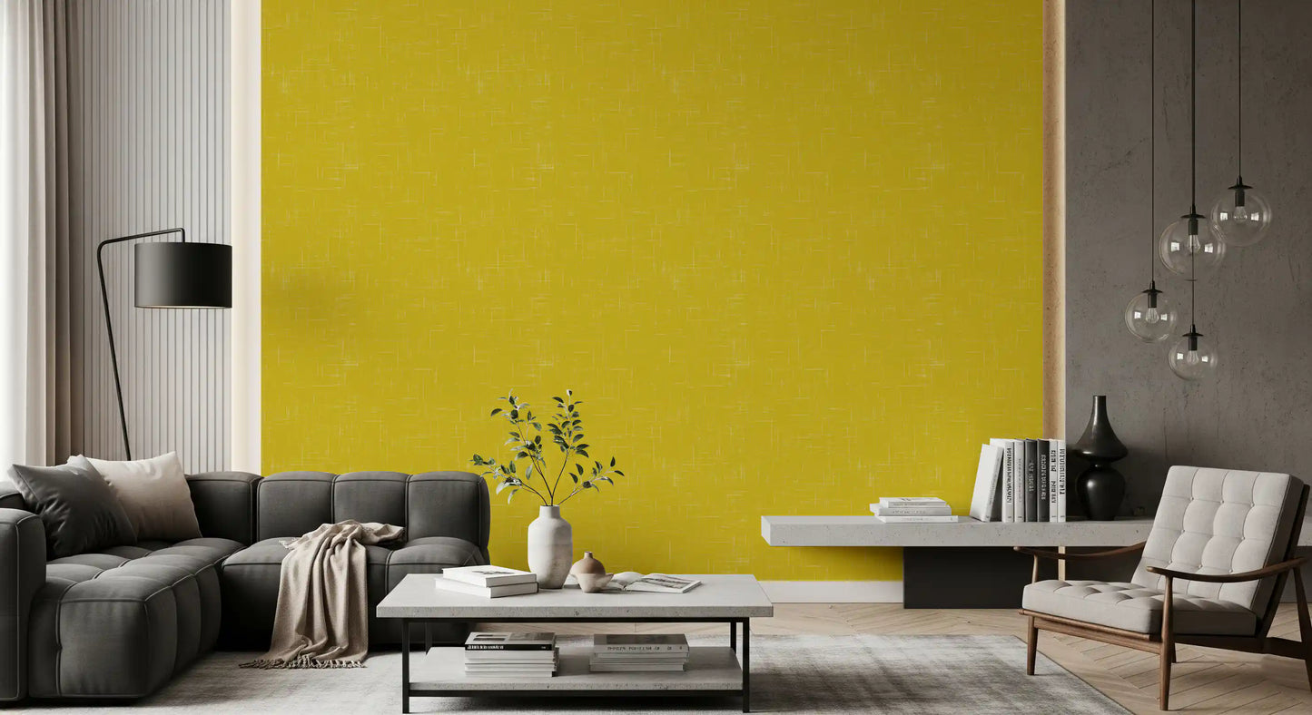 Mustard Linen Texture Wallpaper Mid Century Modern Wallpaper⁠