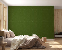 Tactile olive wallpaper with soft etched lines across the surface