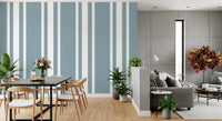 Blue Grey Farmhouse Stripe Wallpaper with neat vertical balance