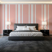Pink Wallpaper with Farmhouse style and vertical stripe movement
