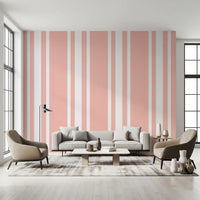 Soft Stripe Wallpaper in Blush Pink for a farmhouse look