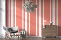 home wallpaper featuring Coral Ticking Stripe and clean white spacing