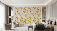 Bedroom wall using Mediterranean Neutral wallpaper with sage detail
