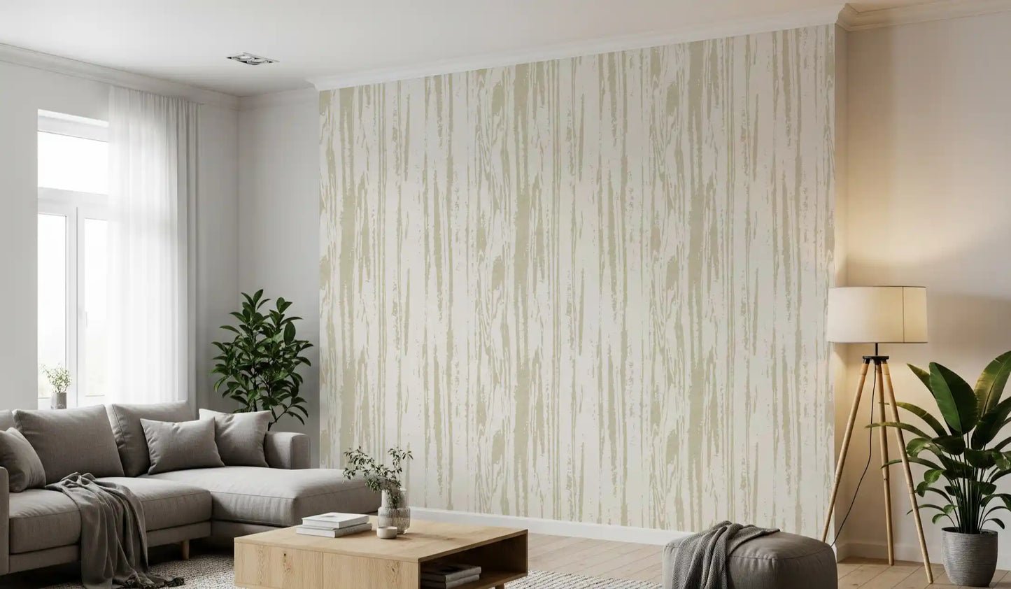 Ivory Cream Grain Wallpaper with pale streaks across a soft neutral base
