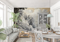 Hallway Classic Lakeside Mural with rocky foreground and peaceful lake setting