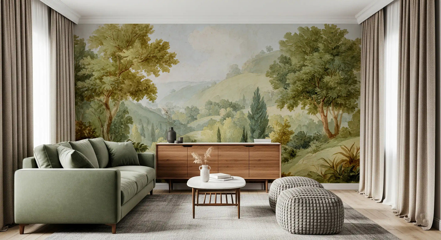 Serene Valley Vista Wall Mural