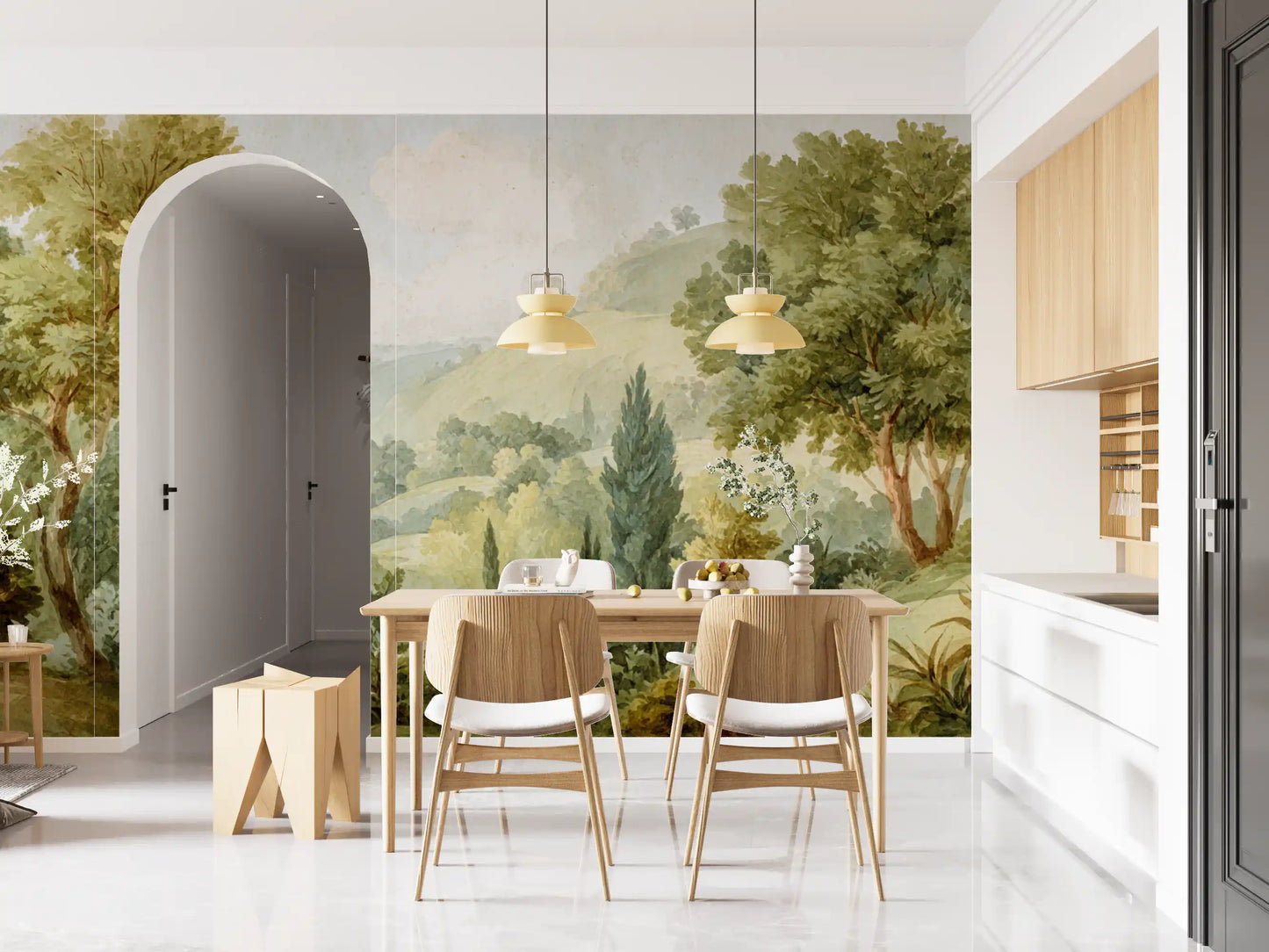 Serene Valley Vista Wall Mural