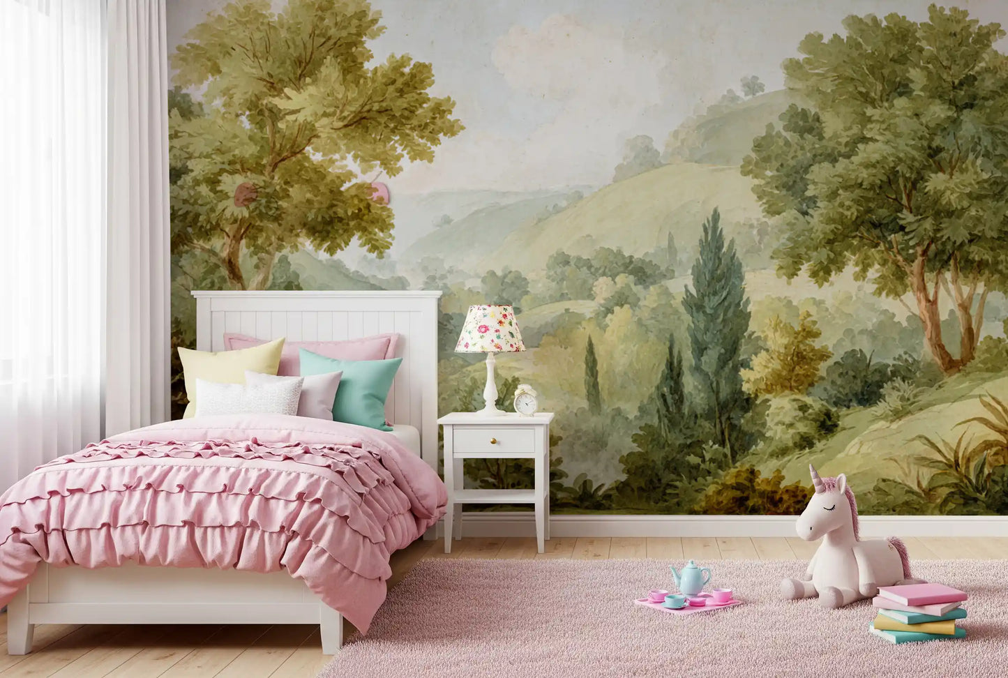 Serene Valley Vista Wall Mural
