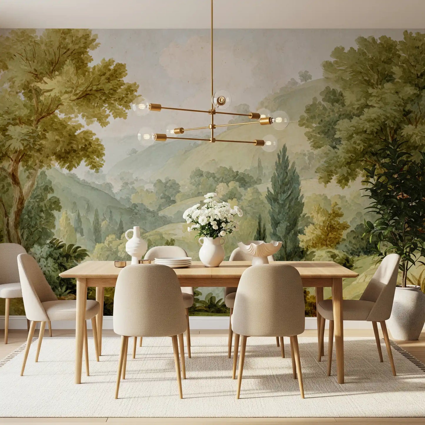 Serene Valley Vista Wall Mural