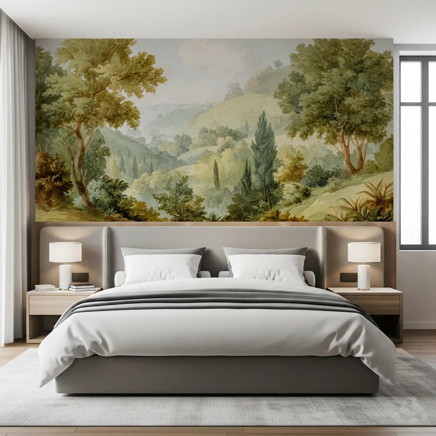 Serene Valley Vista Wall Mural