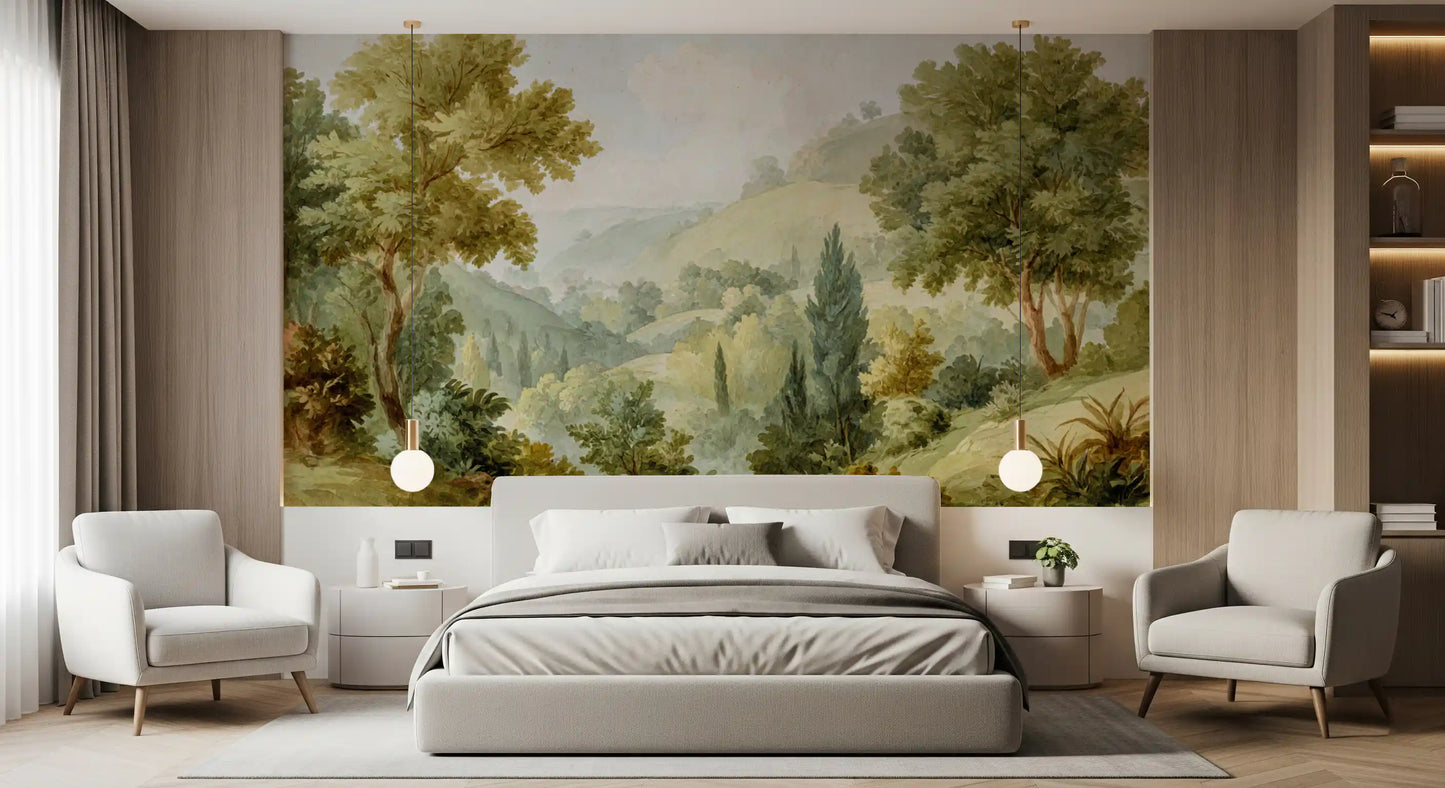 Serene Valley Vista Wall Mural