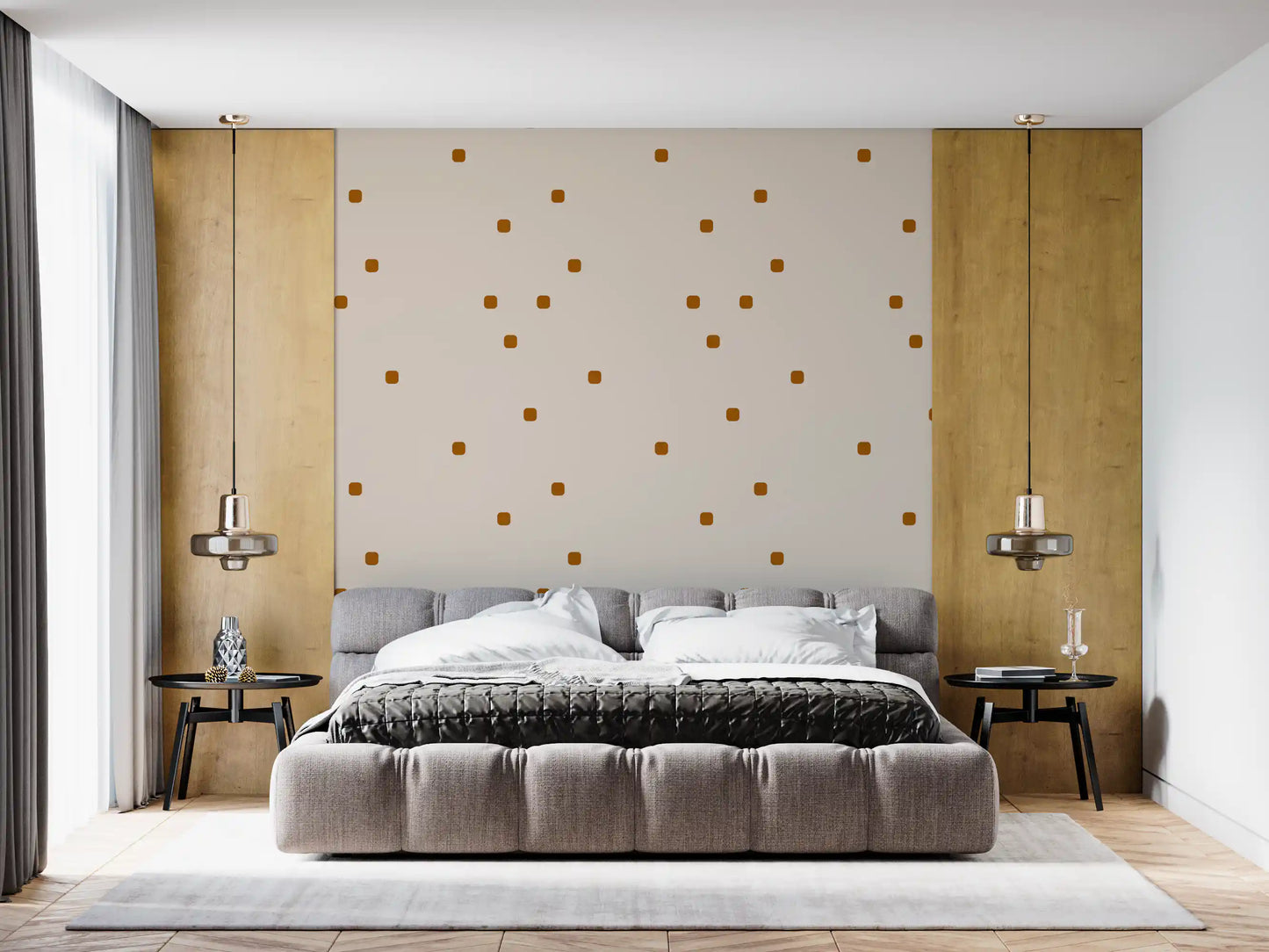 Beige Blush Polka Dot Wallpaper Soft Retro Wallpaper⁠