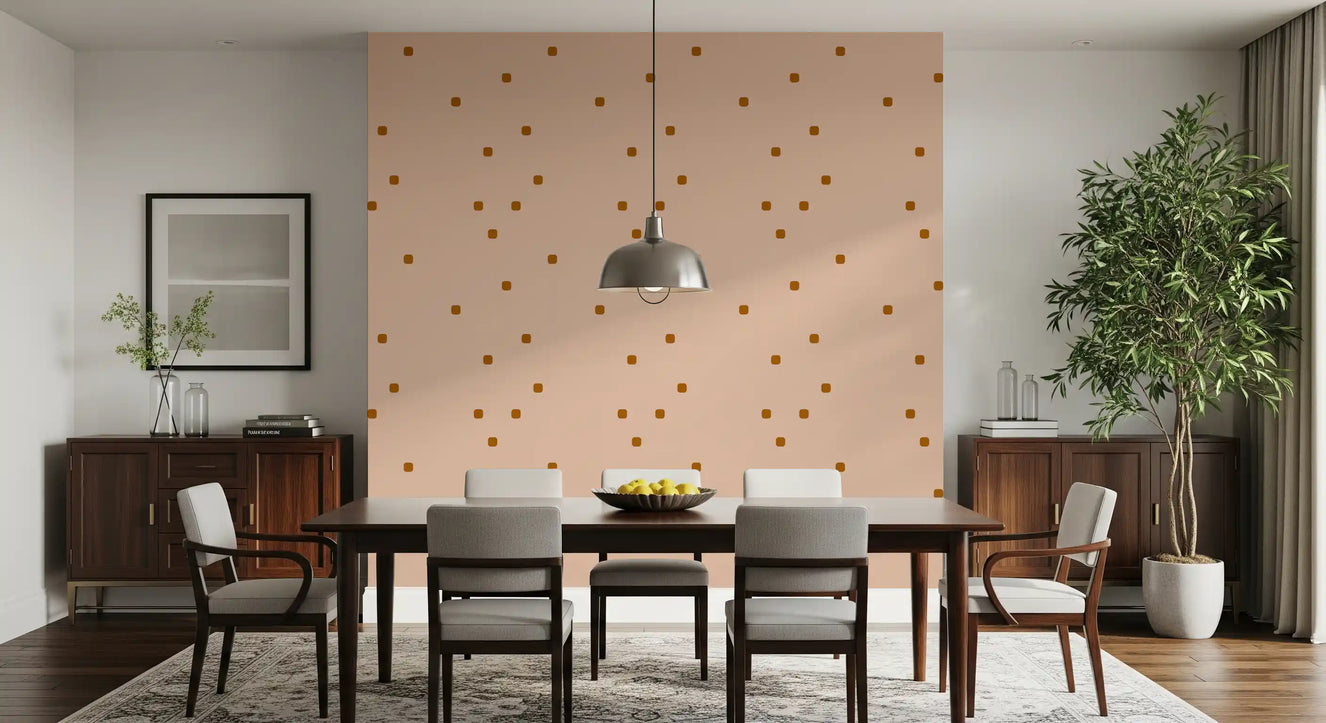 Blush Beige Polka Dot Wallpaper Retro Minimal Wallpaper⁠