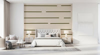 Nordic stripe wallpaper with balanced spacing and understated olive detail