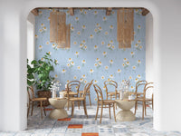 Café and restaurant y the blue meadow pattern Daisy Dreams wallpaper
