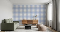 Three-tone blue check grid on Crisp Blue Checkered Calm wallpaper