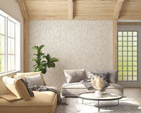Curved leaf clusters spread over the Neutral Floral Wallpaper repeat
