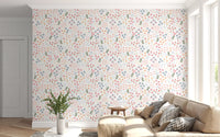 English Flowers wallpaper in a bright living room