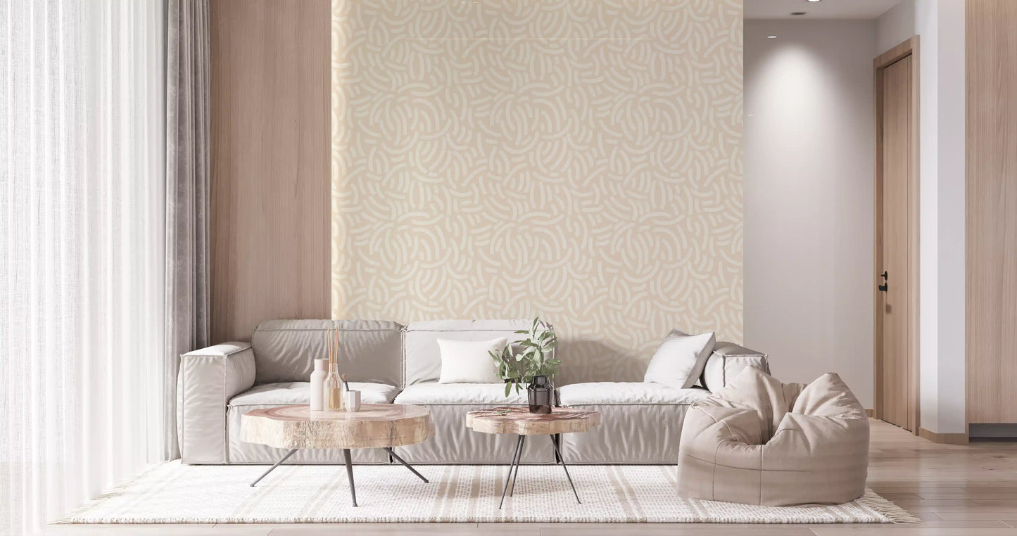 Freeform curved strokes repeated at random on the Textured Paint wallpaper
