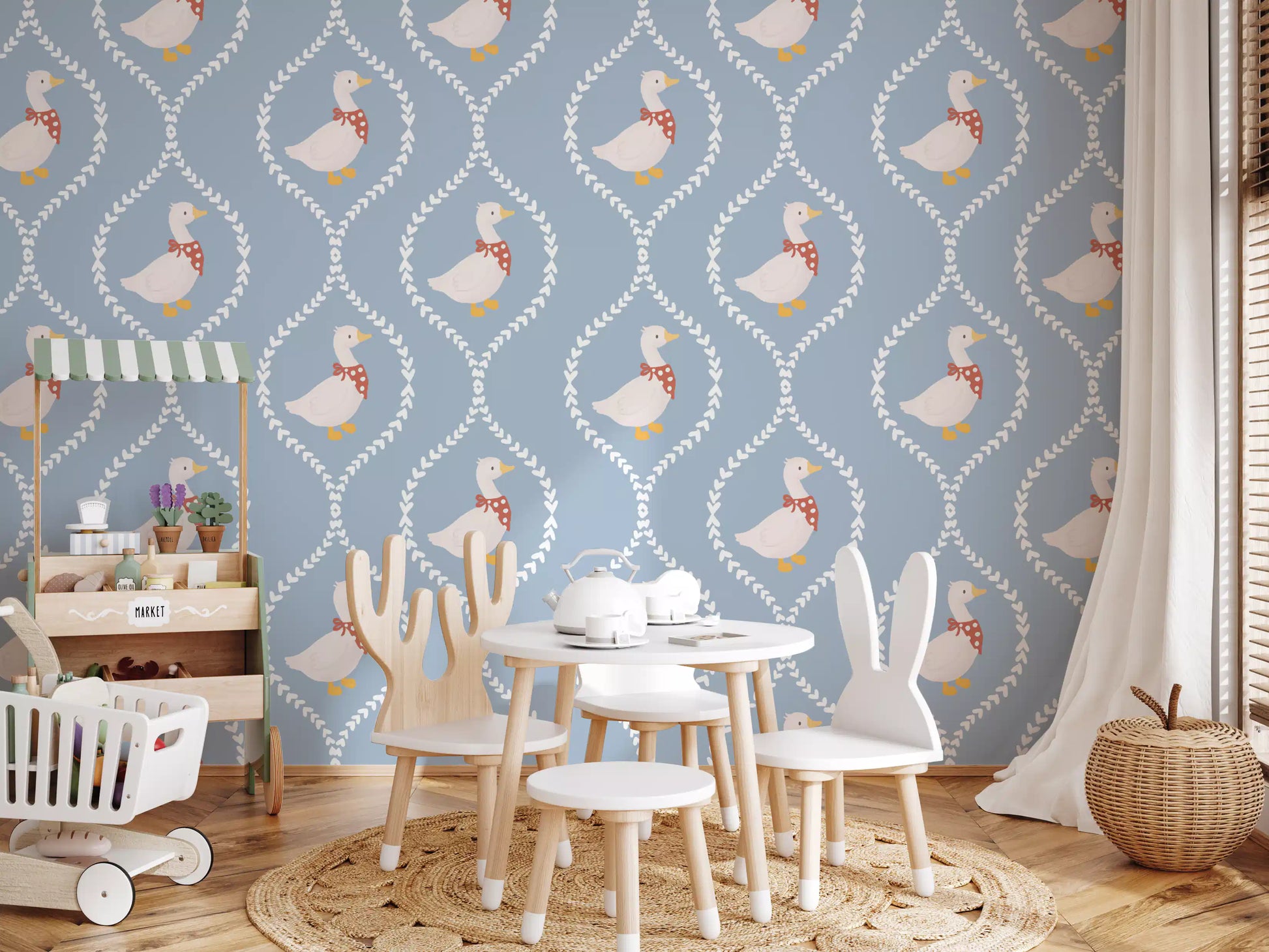 A quiet gains gentle character once Nursery Goose Wallpaper goes up.