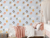 A kids' room turns cheery once dressed in Book Lovers Dreams wallpaper patterns.