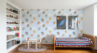 Mellow tone runs through every panel of the Book Lovers Dreams wallpaper.
