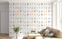 Sage stems link cluster motifs through the Wildflower Portraits wallpaper