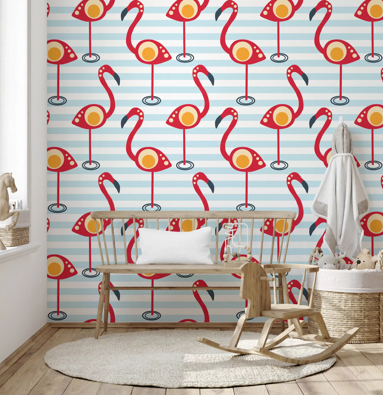 Retro Flamingo Fun Wallpaper⁠