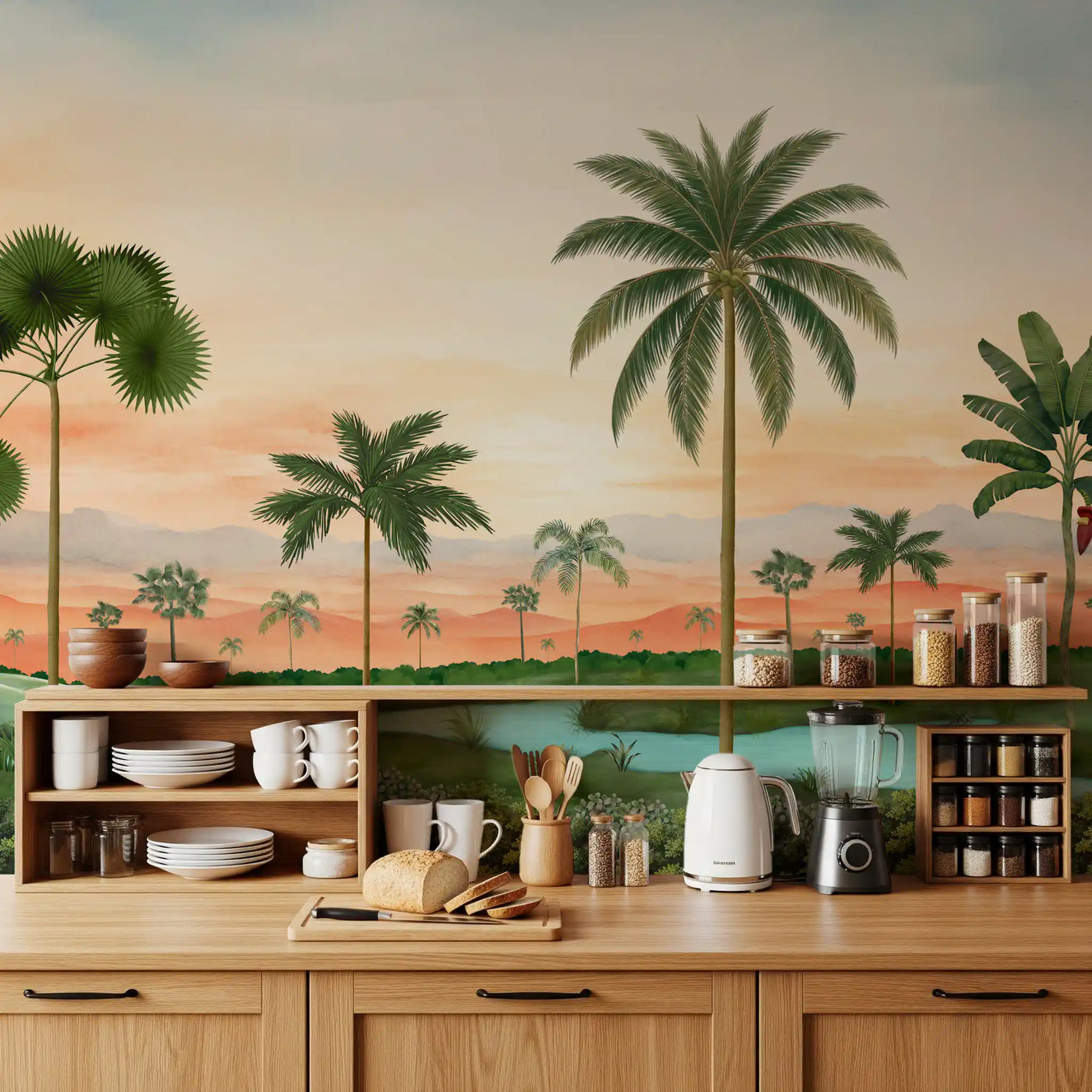 Lush Tropical River Retreat Wall Mural
