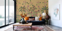 White deer rests among pomegranate trees in this Garden Serenity wall mural
