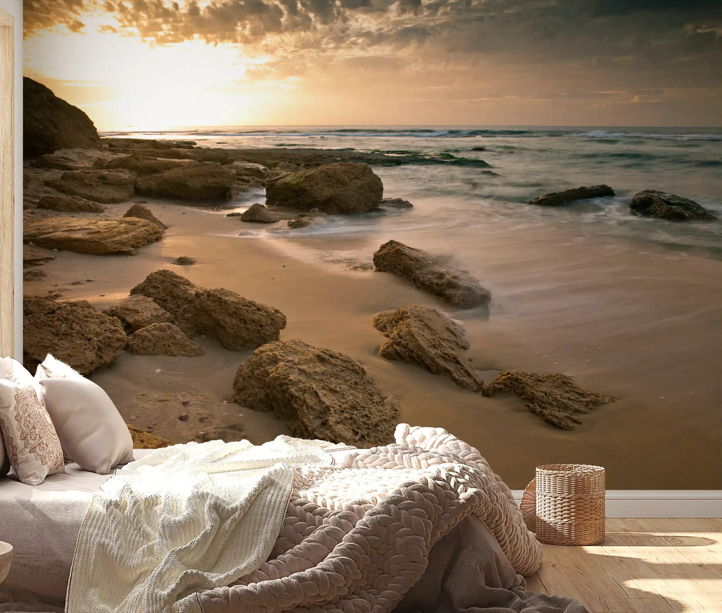 Golden Quiet Shore Wall Mural