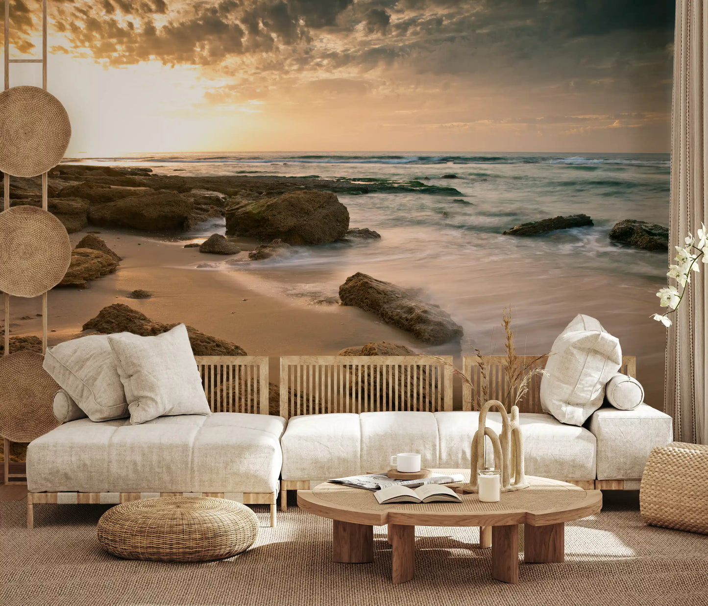 Golden Quiet Shore Wall Mural