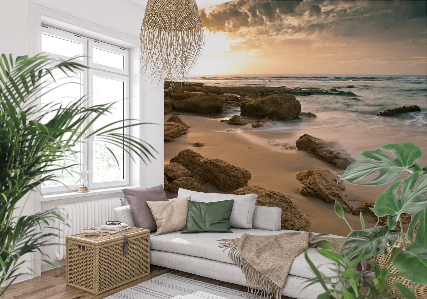 Golden Quiet Shore Wall Mural
