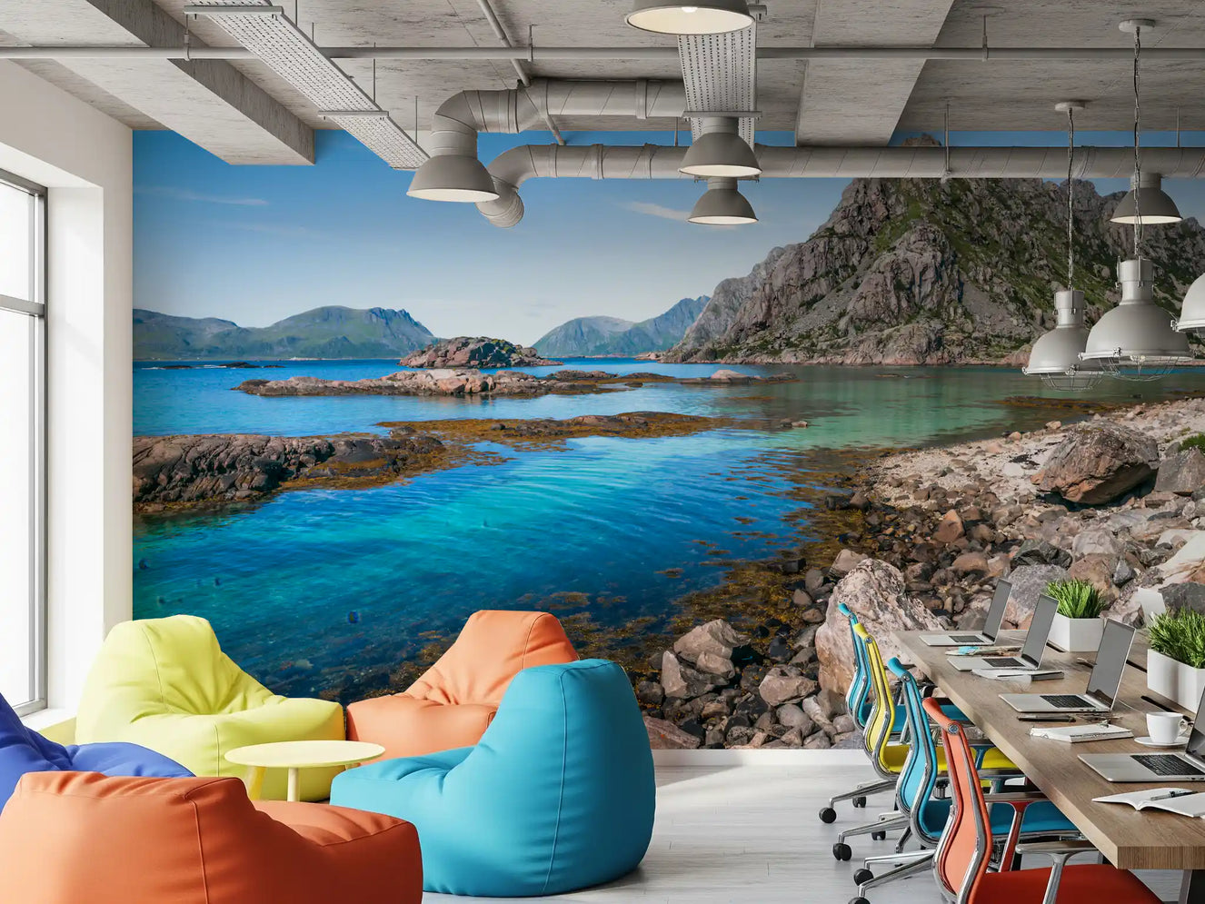 Coastal Peaks & Turquoise Depths Wall Mural