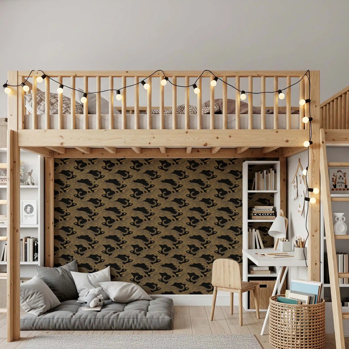 Prowling Leopards Pattern Wallpaper⁠