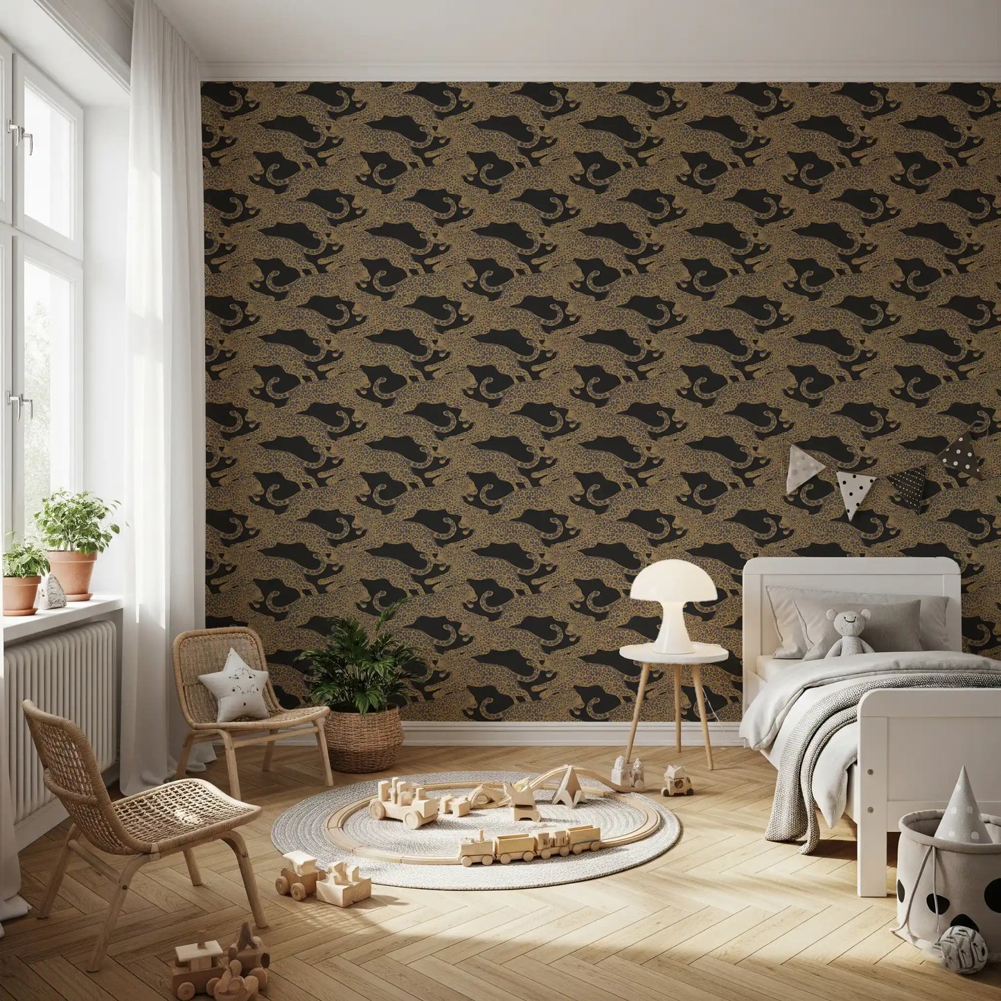 Prowling Leopards Pattern Wallpaper⁠