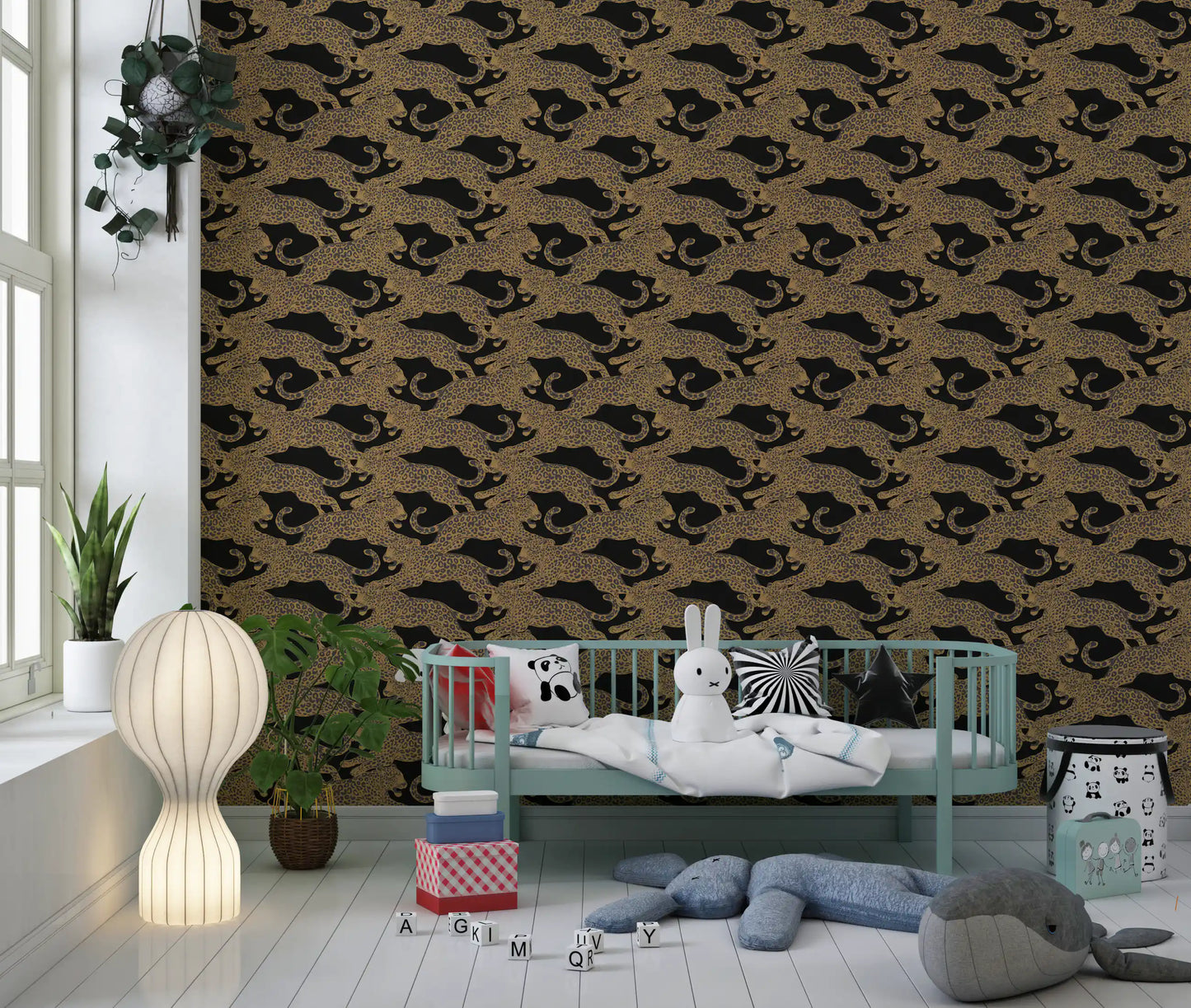 Prowling Leopards Pattern Wallpaper⁠