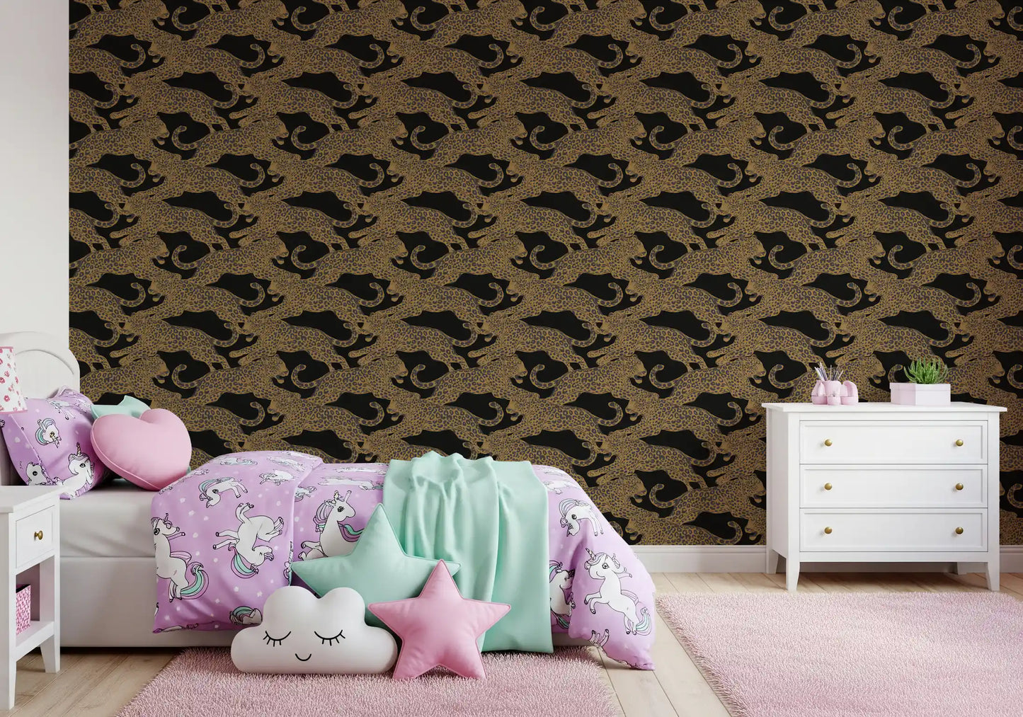 Prowling Leopards Pattern Wallpaper⁠