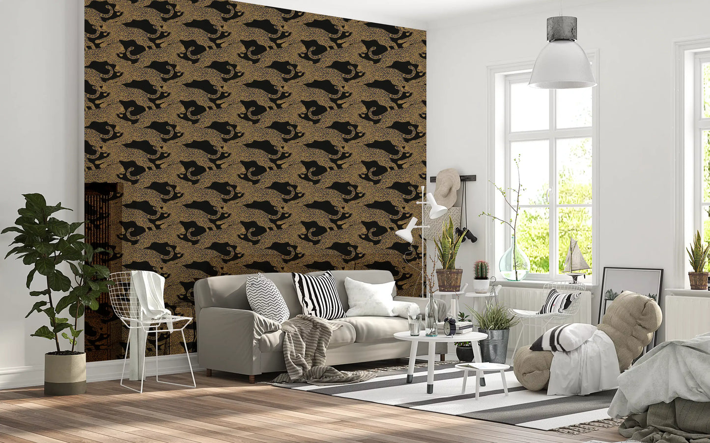 Prowling Leopards Pattern Wallpaper⁠
