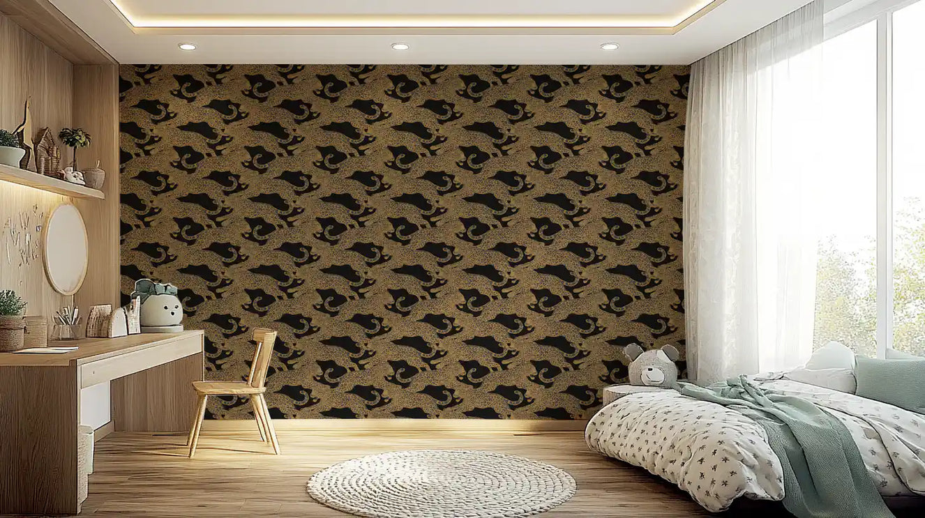 Prowling Leopards Pattern Wallpaper⁠