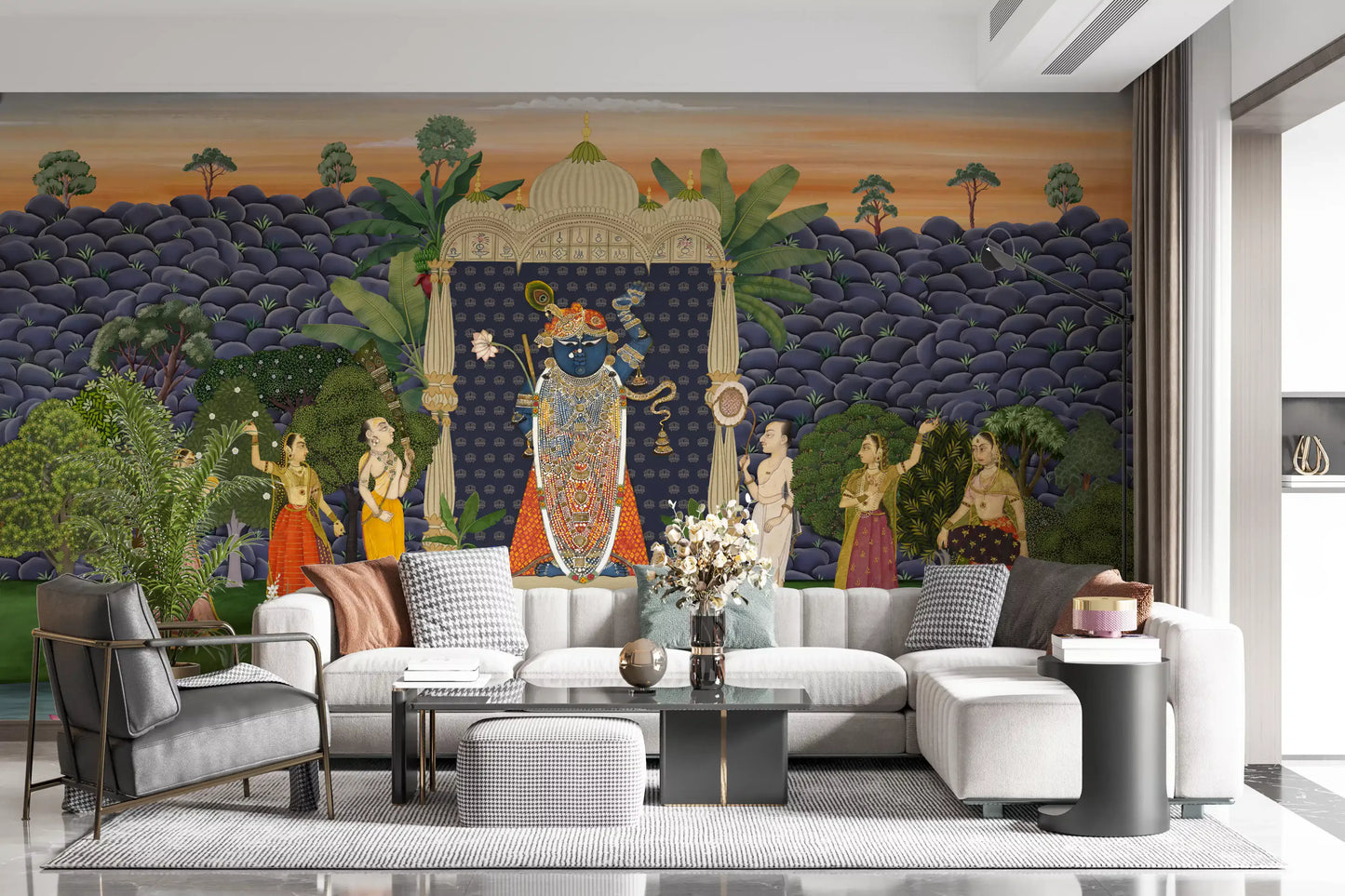 Sacred Garden: Pichwai Serenity Wall Mural