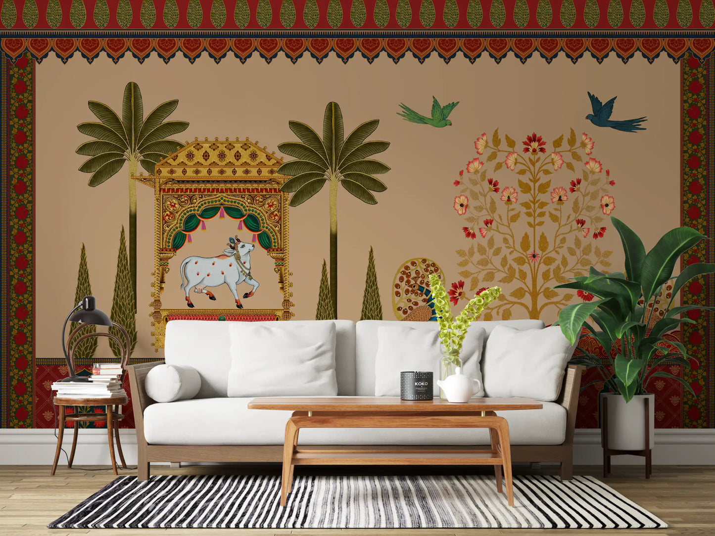 Mughal Garden & Sacred Cow Wall Mural