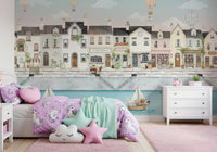 Kids bedroom harbour view brightens a study corner on the Canal Dreams wall mural