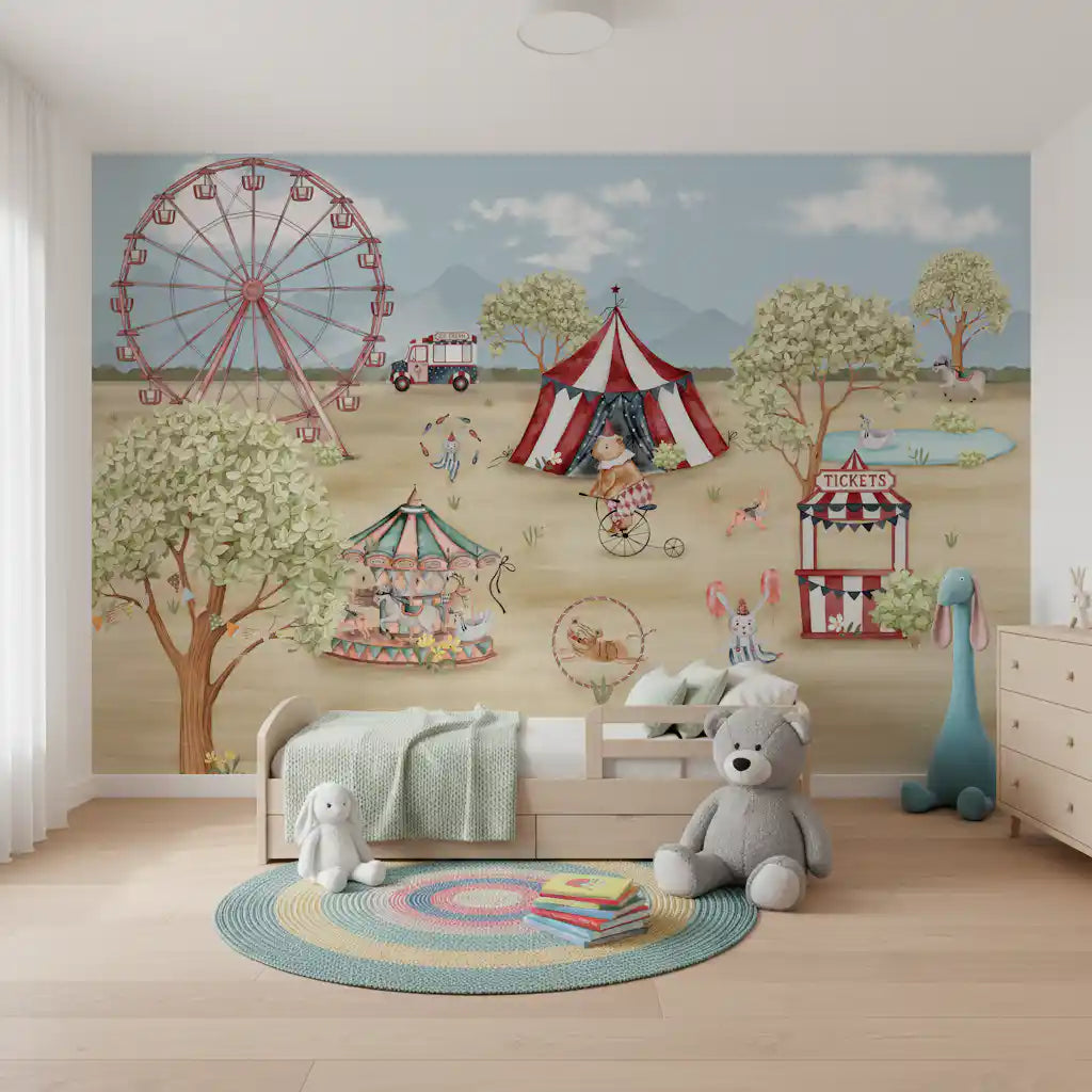 Whimsical Carnival Day Wall Mural