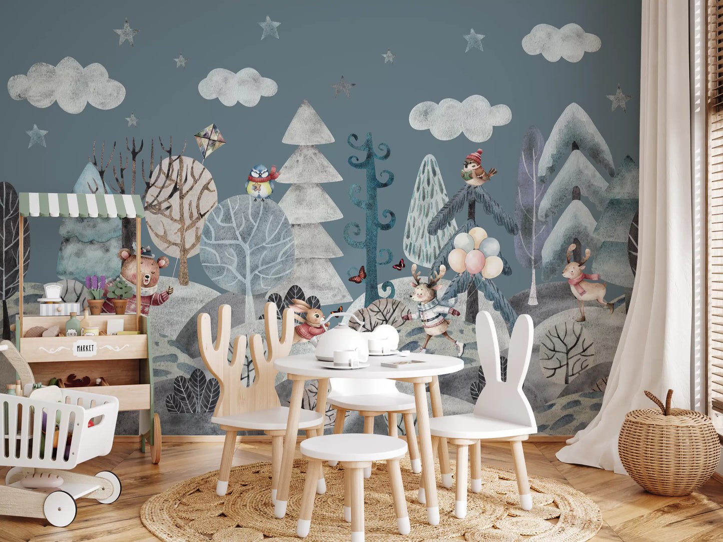 Frolicking Forest Friends Wall Mural