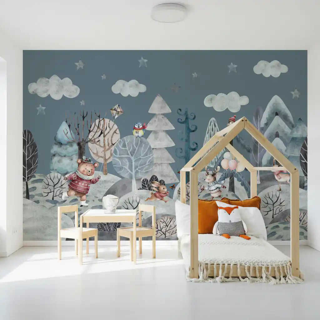 Frolicking Forest Friends Wall Mural